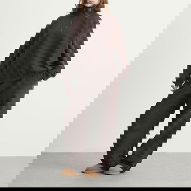 Суитчър SKIMS Boyfriend Fleece Slouchy Turtleneck Pullover Кафяво | LS-LST-10265W-ESP, 4