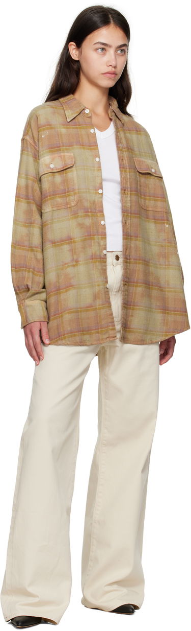 Риза R13 R13 Boyfriend Plaid Shirt Бежово | R13WR415-R550B, 3