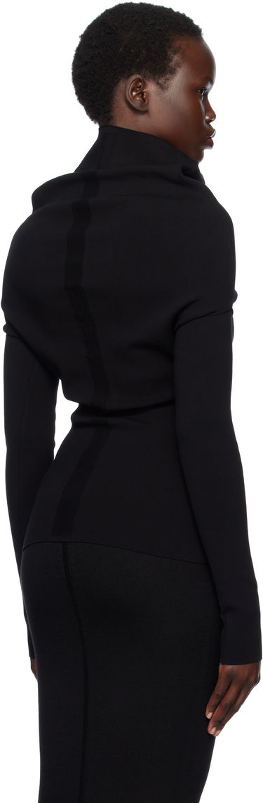 Пуловер Rick Owens Rick Owens Hollywood Draped Long Sleeve Turtleneck Top Черно | RP01E7690 KST, 2
