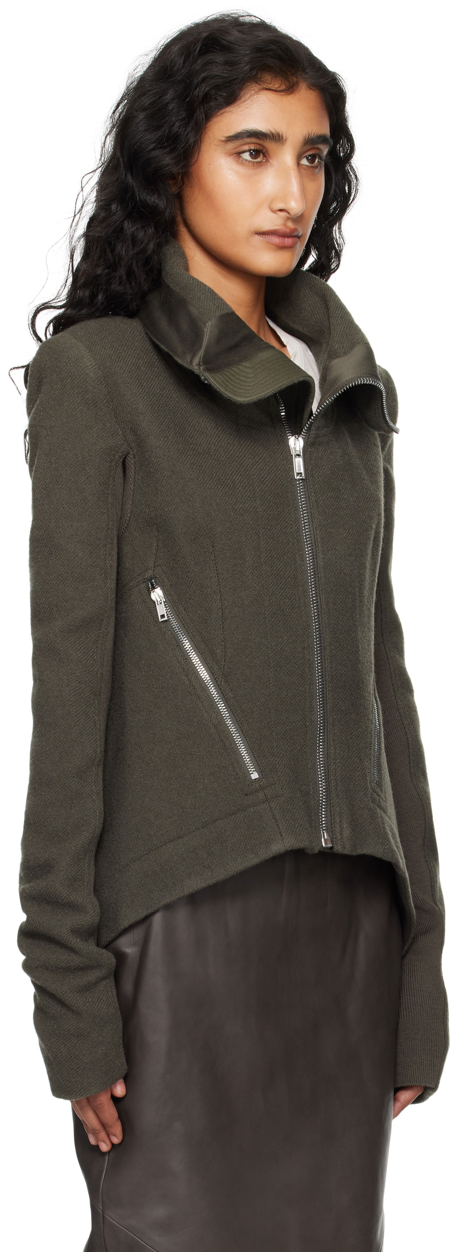Яке Rick Owens Rick Owens Naska Biker Jacket Зелено | RP02E4735 WBD, 1