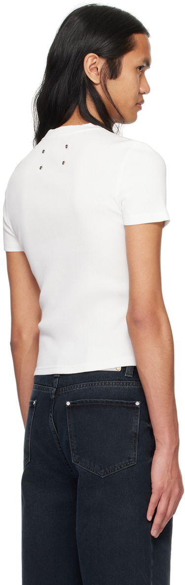 Тениска Dion Lee Shrunken Rivet T-Shirt Бяло | C3170PS24, 2