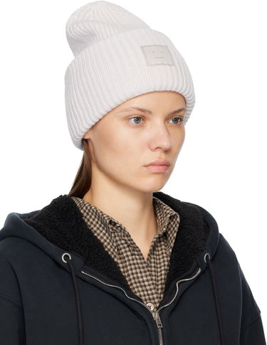 Шапка Acne Studios Large Face Logo Beanie Бяло | C40424-, 1