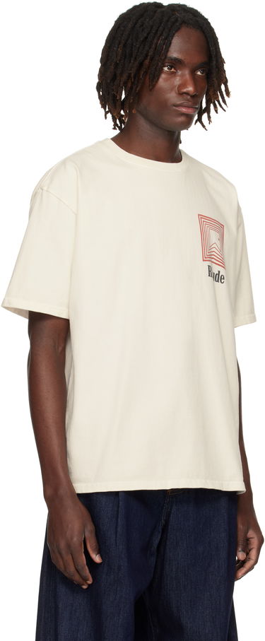 Тениска Rhude Rhude Chevron Logo Repeat T-Shirt Бяло | RHPF25TT03012, 4