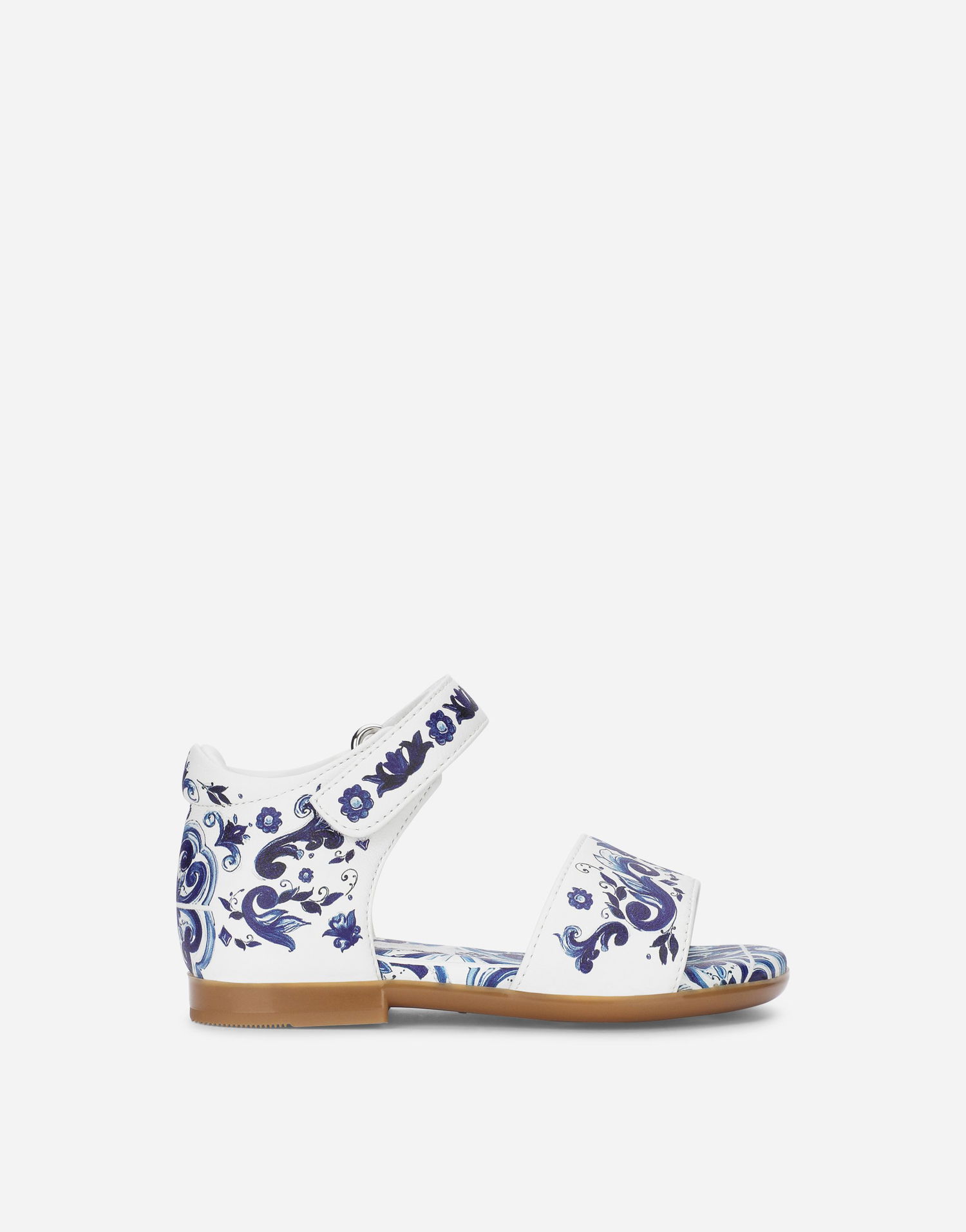 Кецове и обувки Dolce & Gabbana Dolce & Gabbana Calfskin Sandals Majolica Print For First Steps Многоцветен | D20064AC113HA3OB, 0