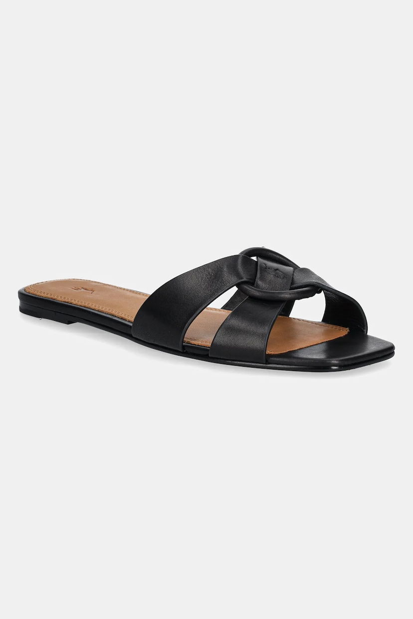 Кецове и обувки Polo by Ralph Lauren Polo Ralph Lauren Ring Leather Slides Черно | 818955857