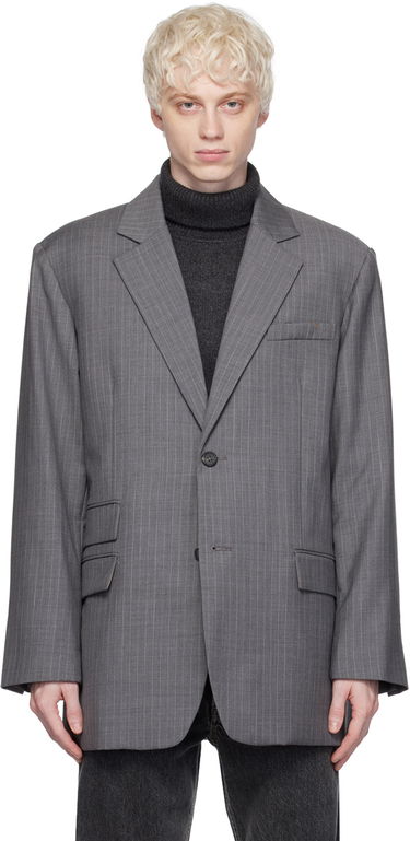 Яке Helmut Lang Oversized Pinstripe Blazer Сиво | N09HM104, 0