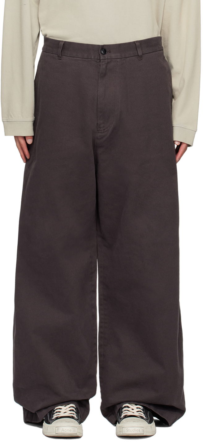 Панталони Acne Studios Gray Loose-Fit Trousers Кафяво | BK0625-