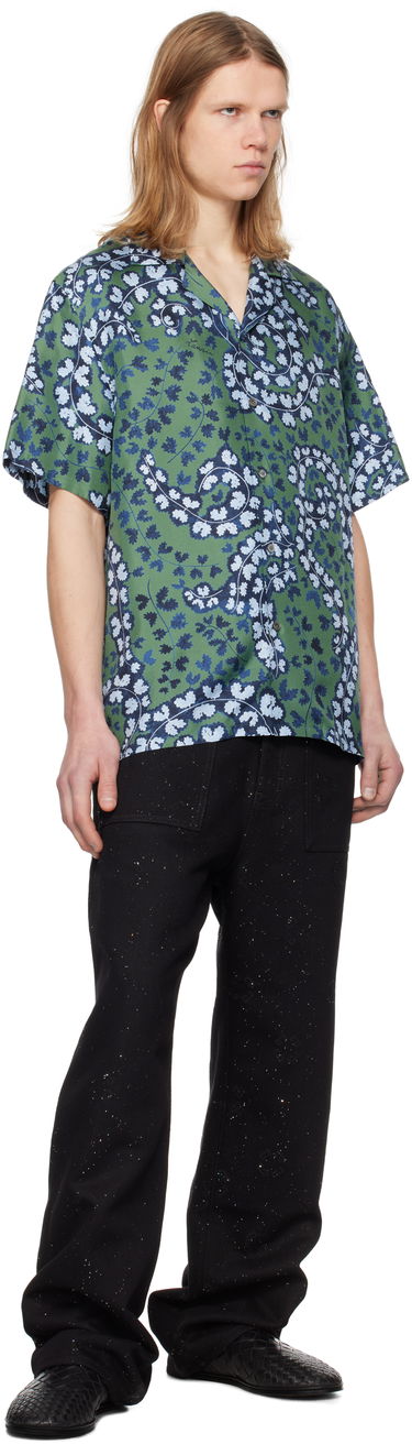 Риза LANVIN Lanvin Rateau Print Bowling Shirt Зелено | RM-SI0019-6057-P25, 3