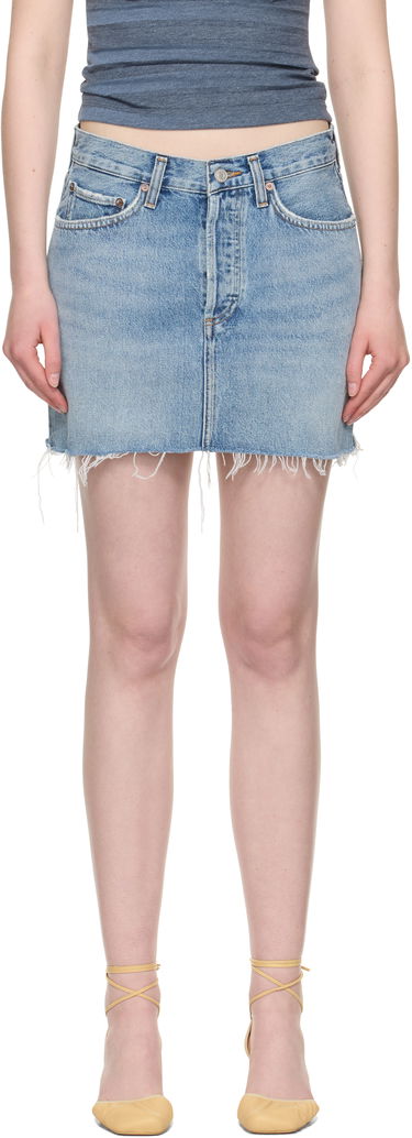 Пола AGOLDE AGOLDE V-Waist Denim Miniskirt Синьо | A3067-1206, 0