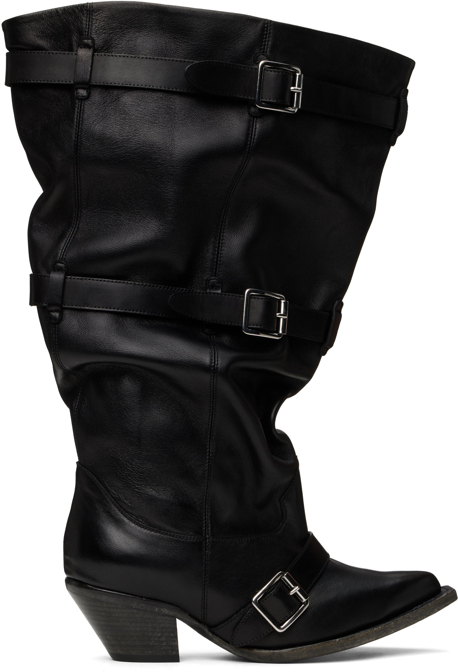 Грижа за обувките R13 R13 Buckled Slouch Cowboy Boots Черно | R13WS114-S153A, 0