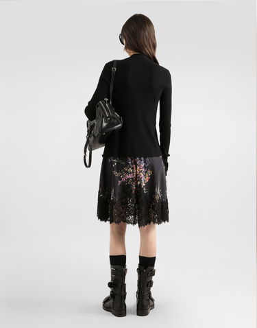 Пуловер Dolce & Gabbana Ribbed Collared Cardigan with Bejeweled Buttons Черно | FXVCPZJFMHGN0000, 2