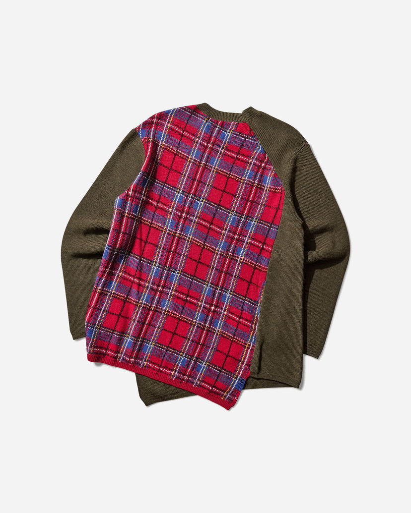 Пуловер Comme des Garçons Asymmetric Paneled Sweater Зелено | PP-N006-W25 1