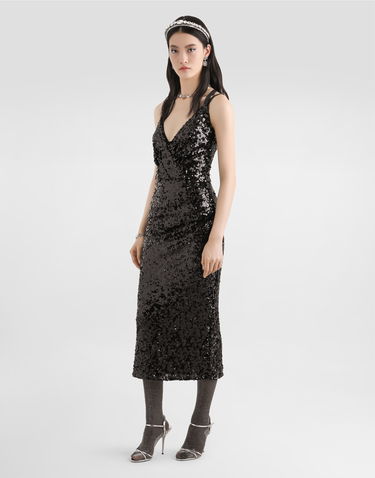 Pокля Dolce & Gabbana Sequined Dress Collection Черно | F6H7MTHLMZMN0000, 1