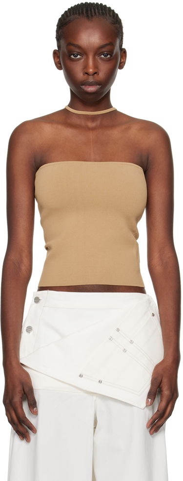 Потник Dion Lee Dion Lee Reverse Halter Tank Top Бежово | C7272SS24, 0