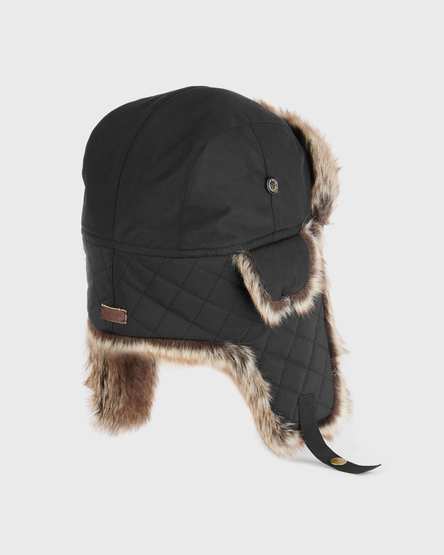 Шапка Barbour Cleadon Faux Fur Trapper Hat Черно | MHA0711BK11, 1