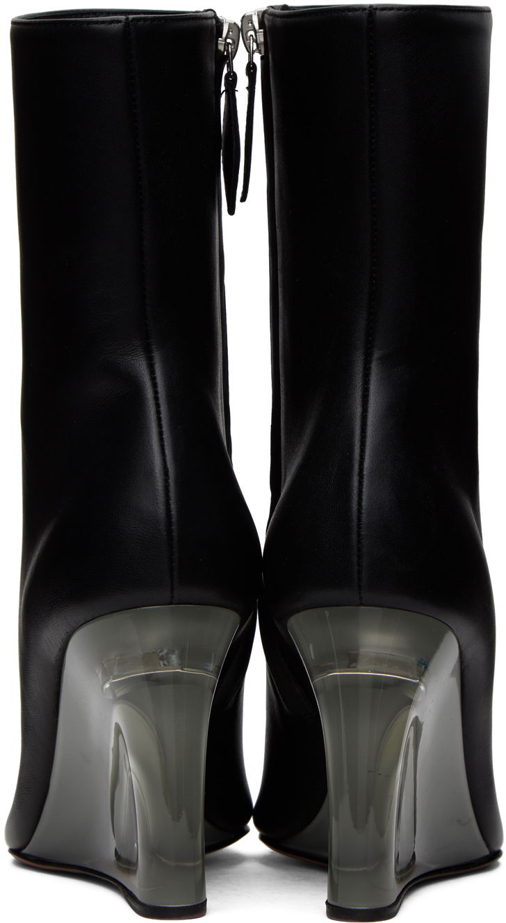 Тренчкот Amina Muaddi Amina Muaddi Pernille Wedge Ankle Boots Черно | PERNILLE HALF GLASS WEDGE NAPPA, 1
