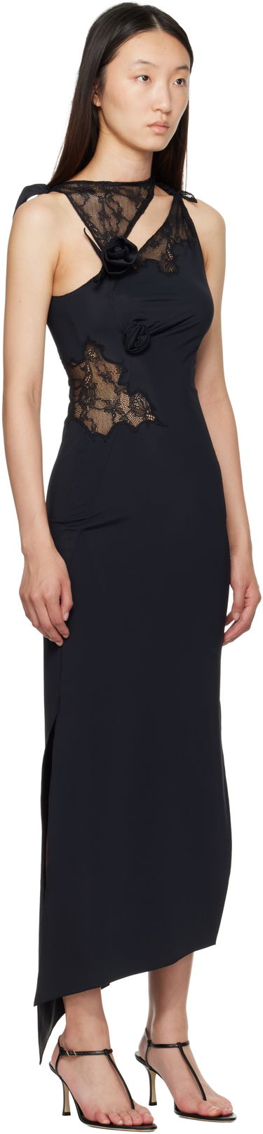 Pокля Coperni Coperni Lace Flower Midi Dress Черно | COPR217F5021, 1