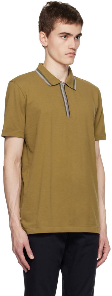 Поло тениска Paul Smith PS Paul Smith Half Zip Polo Кафяво | M2R-322Y-L21511-63, 1