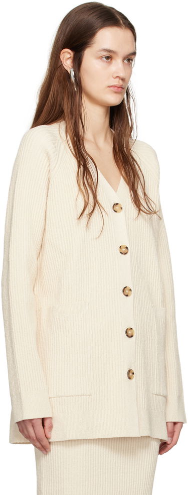 Пуловер TOTEME TOTEME Women's Ribbed Knit Cardigan Бежово | 242-WRT2183-YA0042, 1