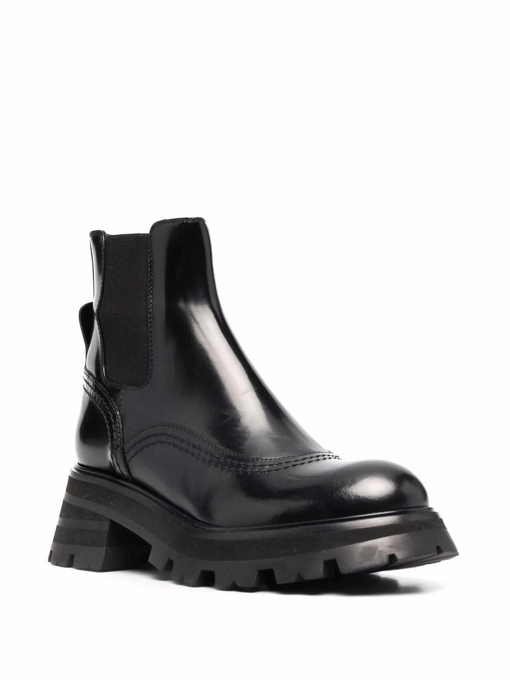 Кецове и обувки Alexander McQueen Alexander McQueen Leather Ankle Boots Черно | 666368WHZ841000, 1