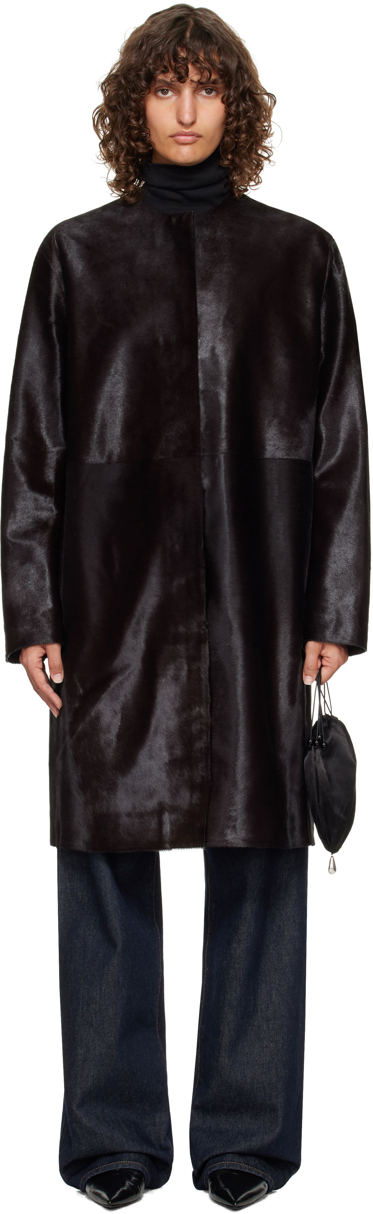 Палта Loulou de Saison Loulou de Saison Miller Pony Effect Leather Coat Черно | MILLER, 0