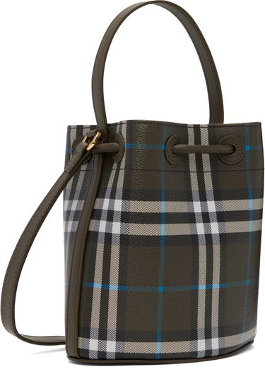 Дамска чанта Burberry Burberry Mini Check Bucket Bag Зелено | 8108303, 2