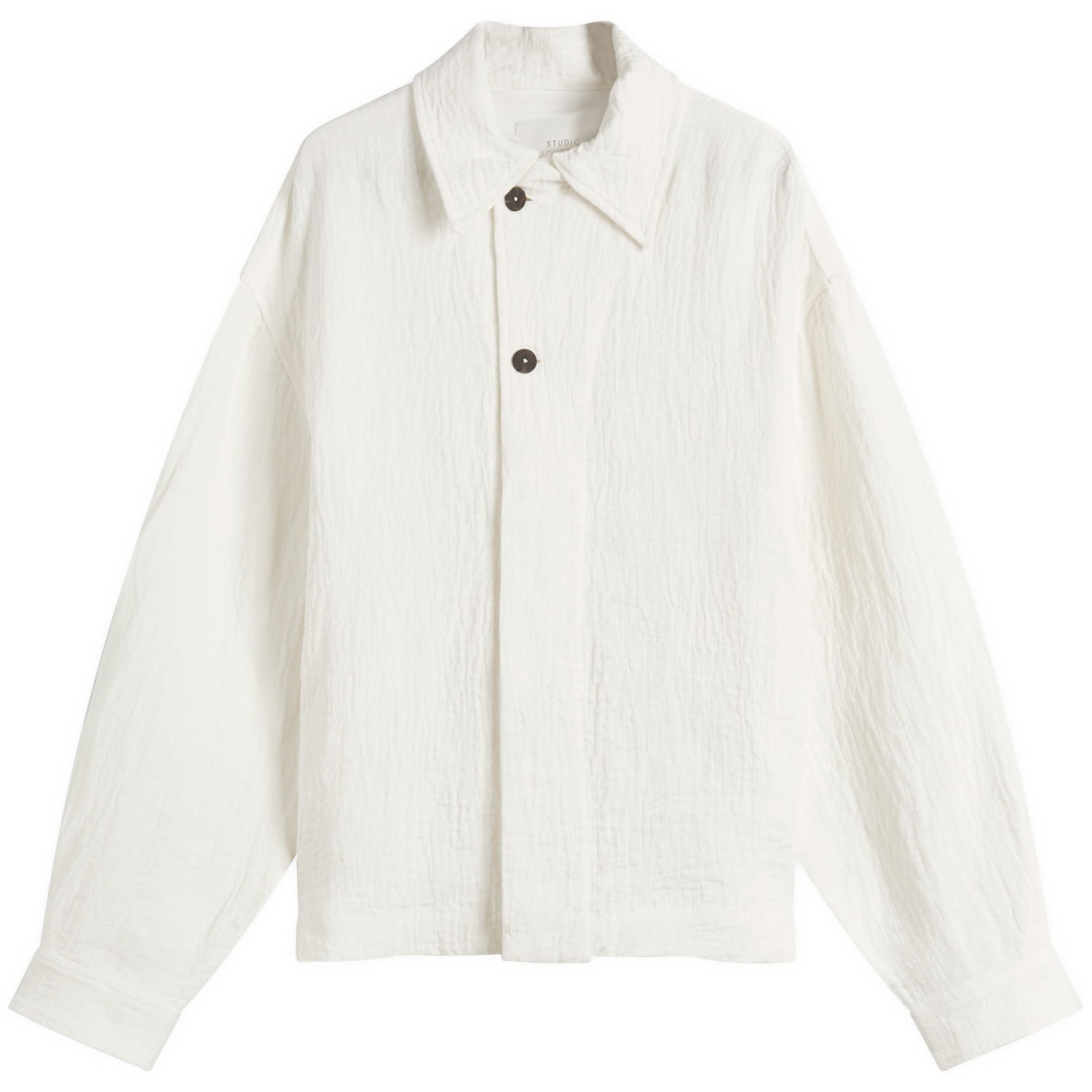 Риза Studio Nicholson Studio Nicholson Overshirt, Size Large Бяло | RICKSNM-1191-PCH, 1