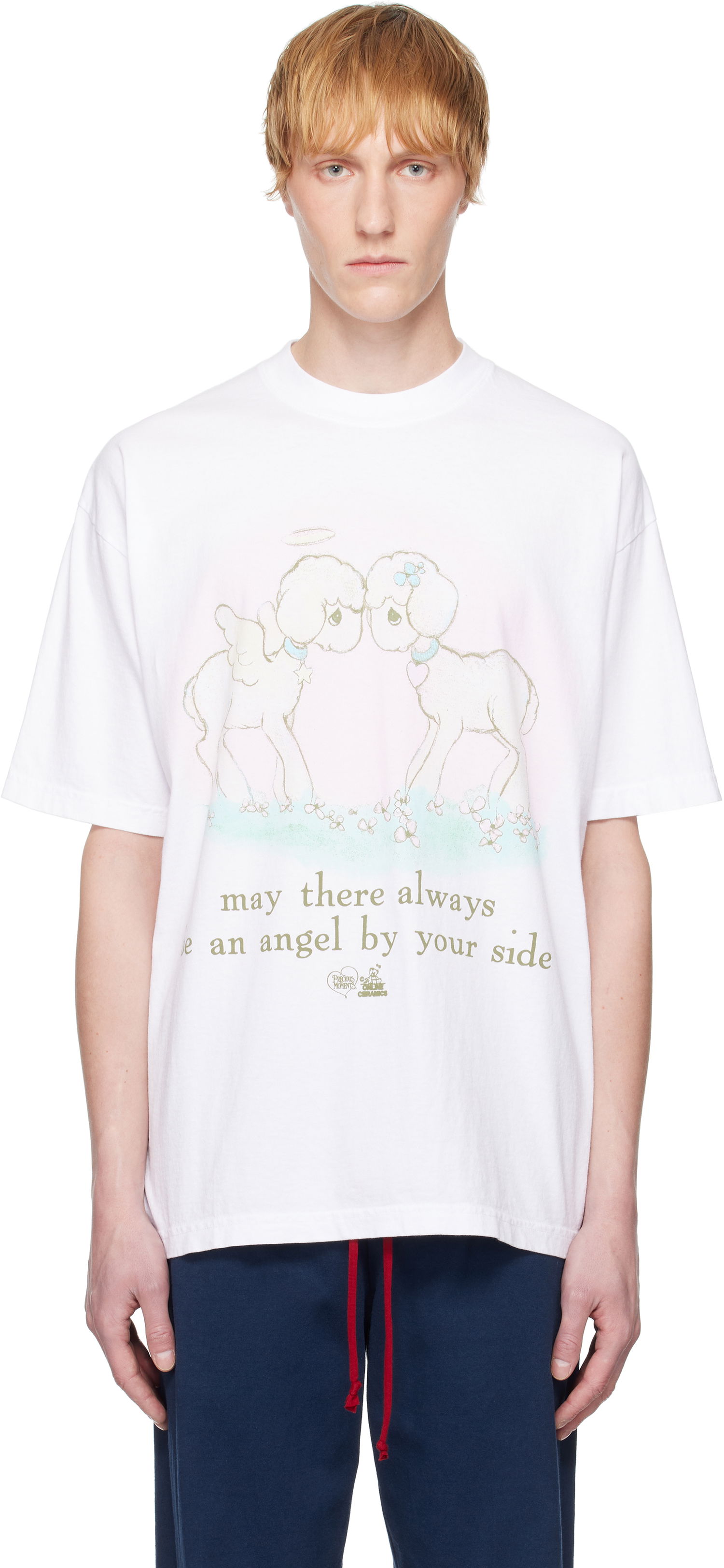 Тениска Online Ceramics Online Ceramics Precious Moments 'Angel' T-Shirt Бяло | Angel Black SS Tee, 0