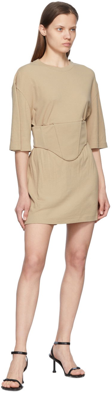 Pокля Dion Lee Cotton Mini Dress With Corset Бежово | A9847S22, 3