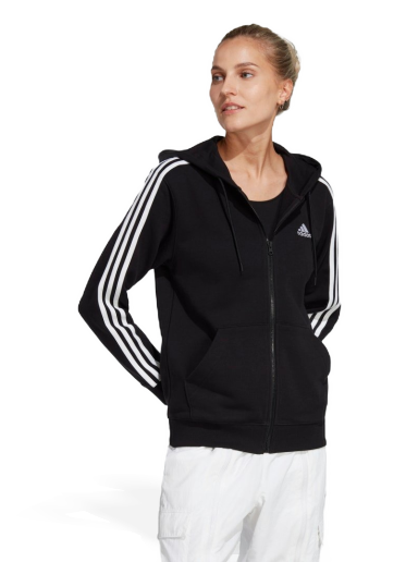 Суитчър adidas Originals Essentials 3-Stripes French Terry Regular Full-Zip Hoodie Черно | IC8769