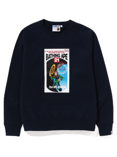 Пуловер BAPE Bathing Ape Relaxed Fit 21st Century Crewneck Тъмно синьо | 1J30-113-001