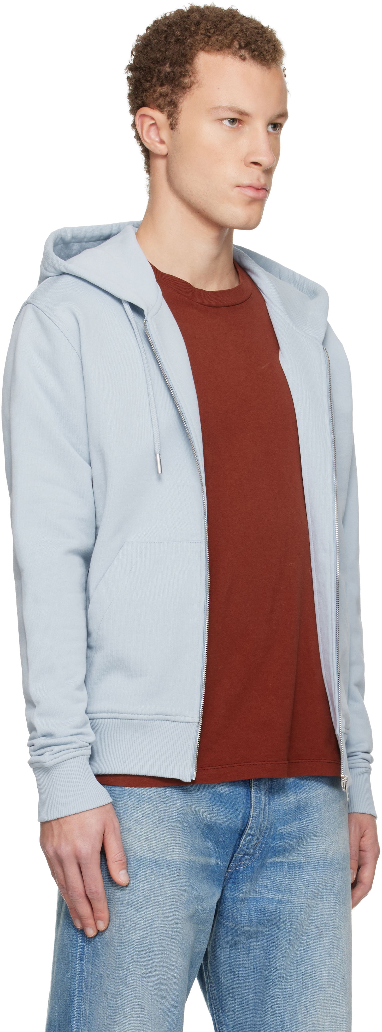 Суитчър AMI Cotton Zipped Ami De Coeur Hoodie Синьо | E25HSW765.730, 1