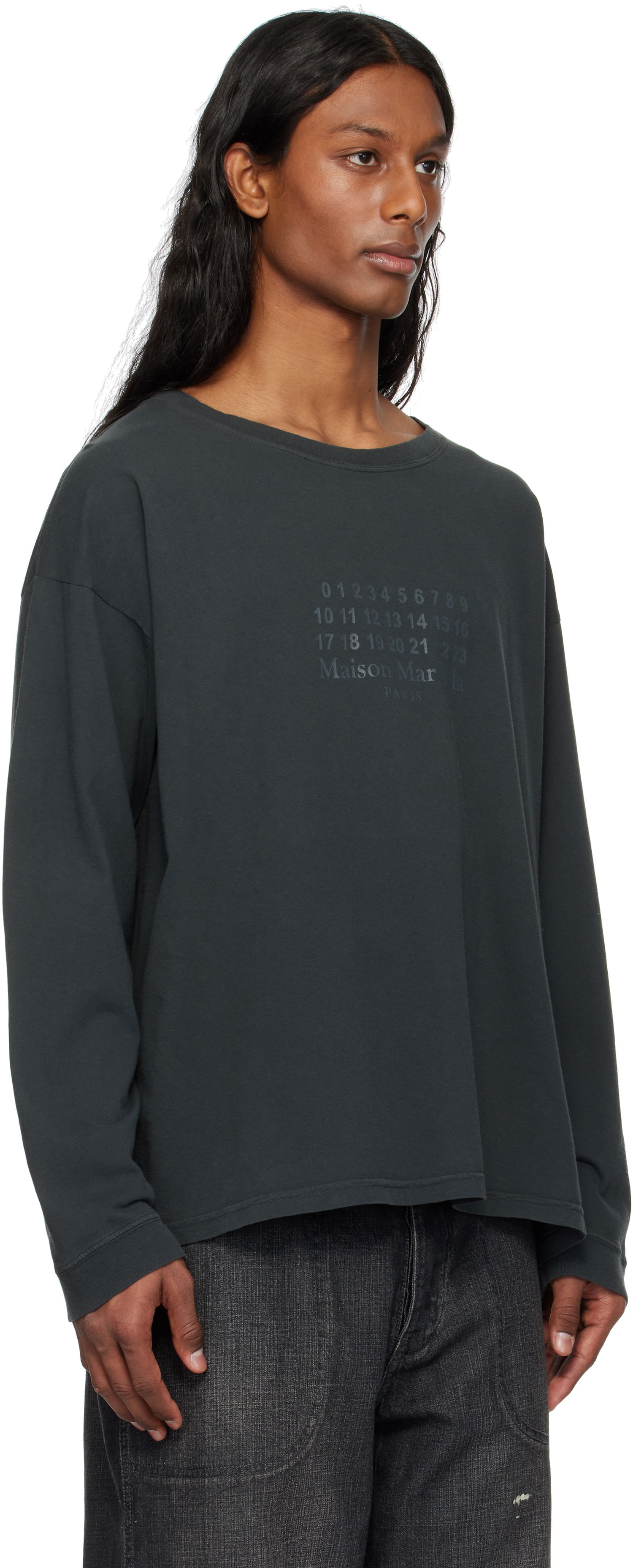 Пуловер Maison Margiela Maison Margiela Printed Logo T-Shirt Черно | S50GC0715 S24575, 1