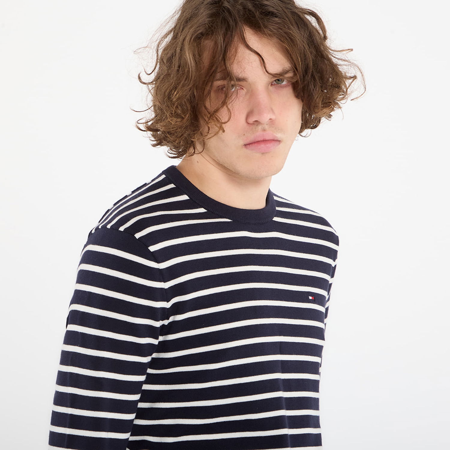 Пуловер Tommy Hilfiger Essential Ssnl Cotton Crew Neck Striped Sweater Тъмно синьо | MW0MW39999 0A4, 1