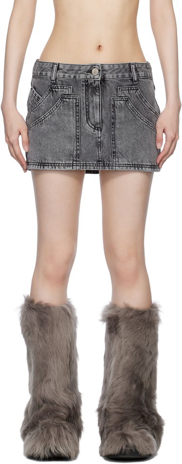 Пола The Attico The Attico Faded Denim Miniskirt Сиво | 250WCR00137 DDD104AA, 0