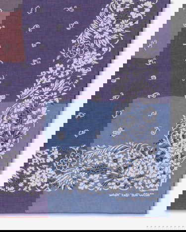 Шал KAPITAL Selvedge Bandana with Garden Patchwork Print Лилаво | EK-1633BA PURPLE, 4