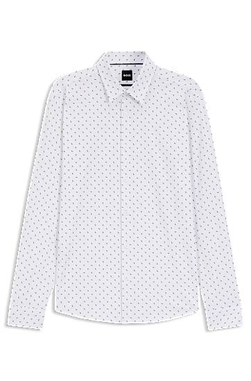 Slim-fit printed performance-stretch jersey shirt