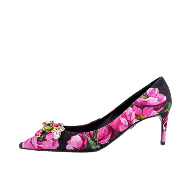 Floral-Print Pointed-Toe Pumps