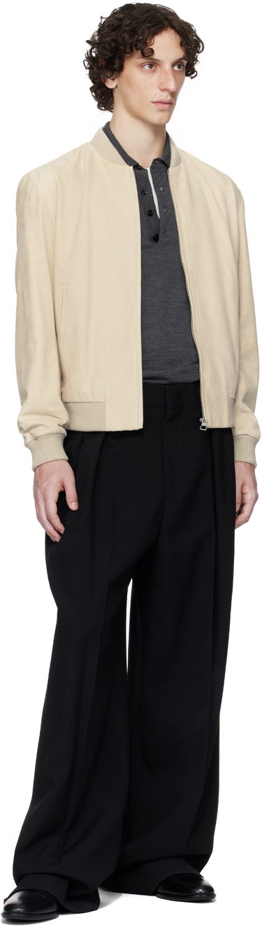 Яке бомбър BOSS BECKHAM x BOSS Suede Bomber Jacket Бежово | 50549074, 4