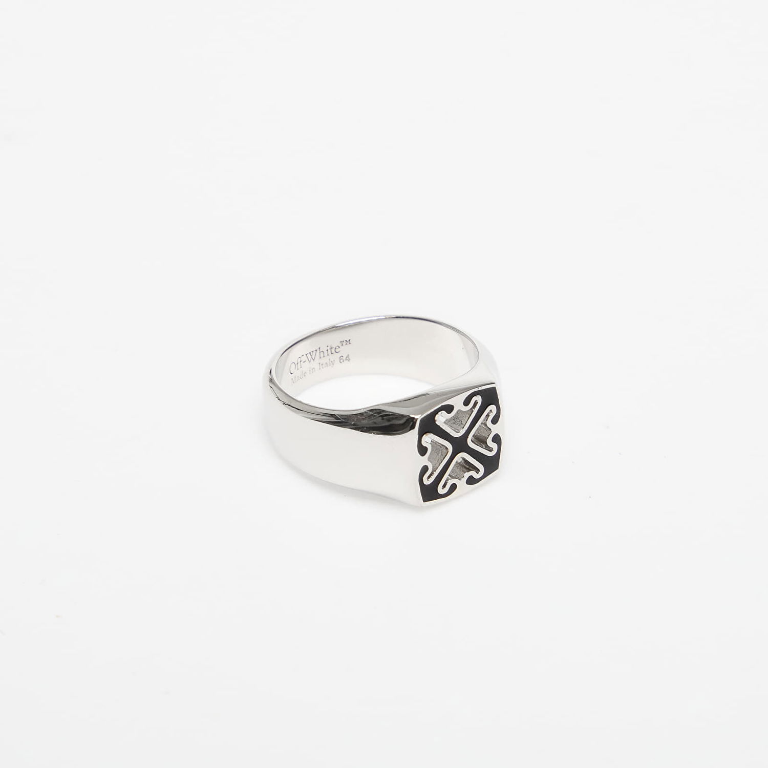 Пръстен Off-White Enamel Arrow Ring Silver/ Black Металик | OMOC078C99MET0017210, 1