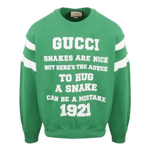 Пуловер Gucci 'To Hug A Snake' Cotton Sweatshirt Зелено | 655471-XJDHO-3229, 0