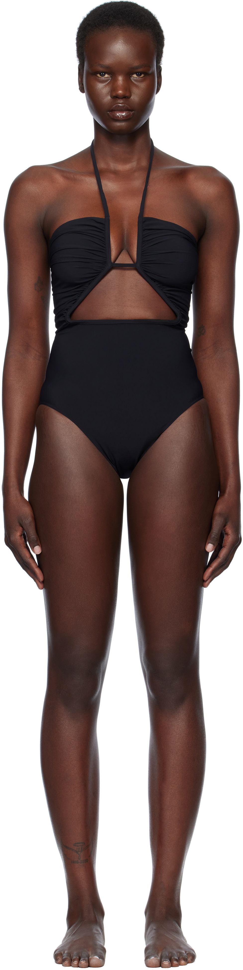 Бански Rick Owens Rick Owens Hollywood Prong Bather One-Piece Swimsuit Черно | RP01E7087 NS, 0