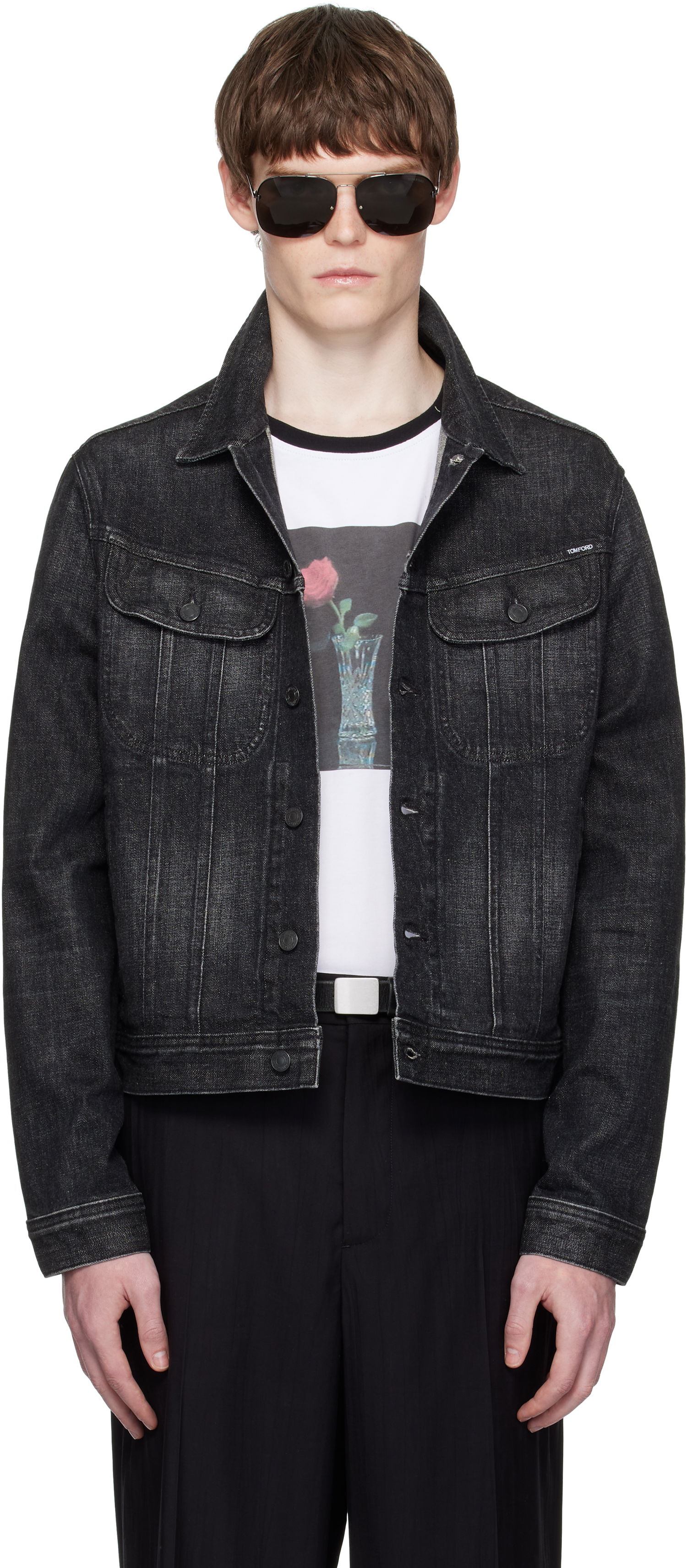 Яке Tom Ford TOM FORD Icon Selvedge Denim Jacket Черно | DJI001-DMC076, 0