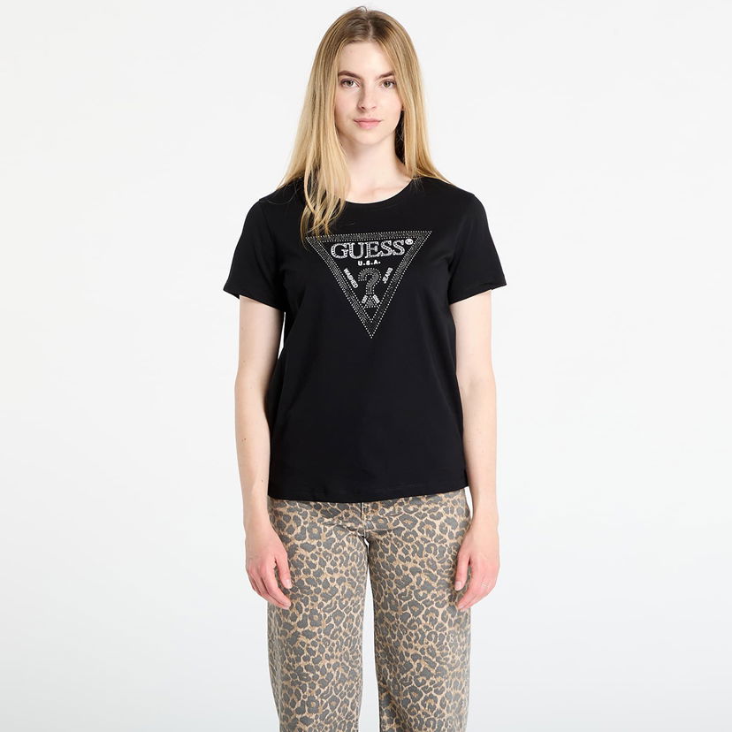 Тениска GUESS GUESS Krystal Triangle Tee Черно | W5BI18I3Z14-JBLK