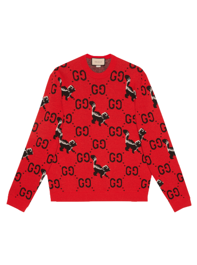 Пуловер Gucci GG And Skunk Wool Knit Sweater Червено | 711576 XKCL2 6229