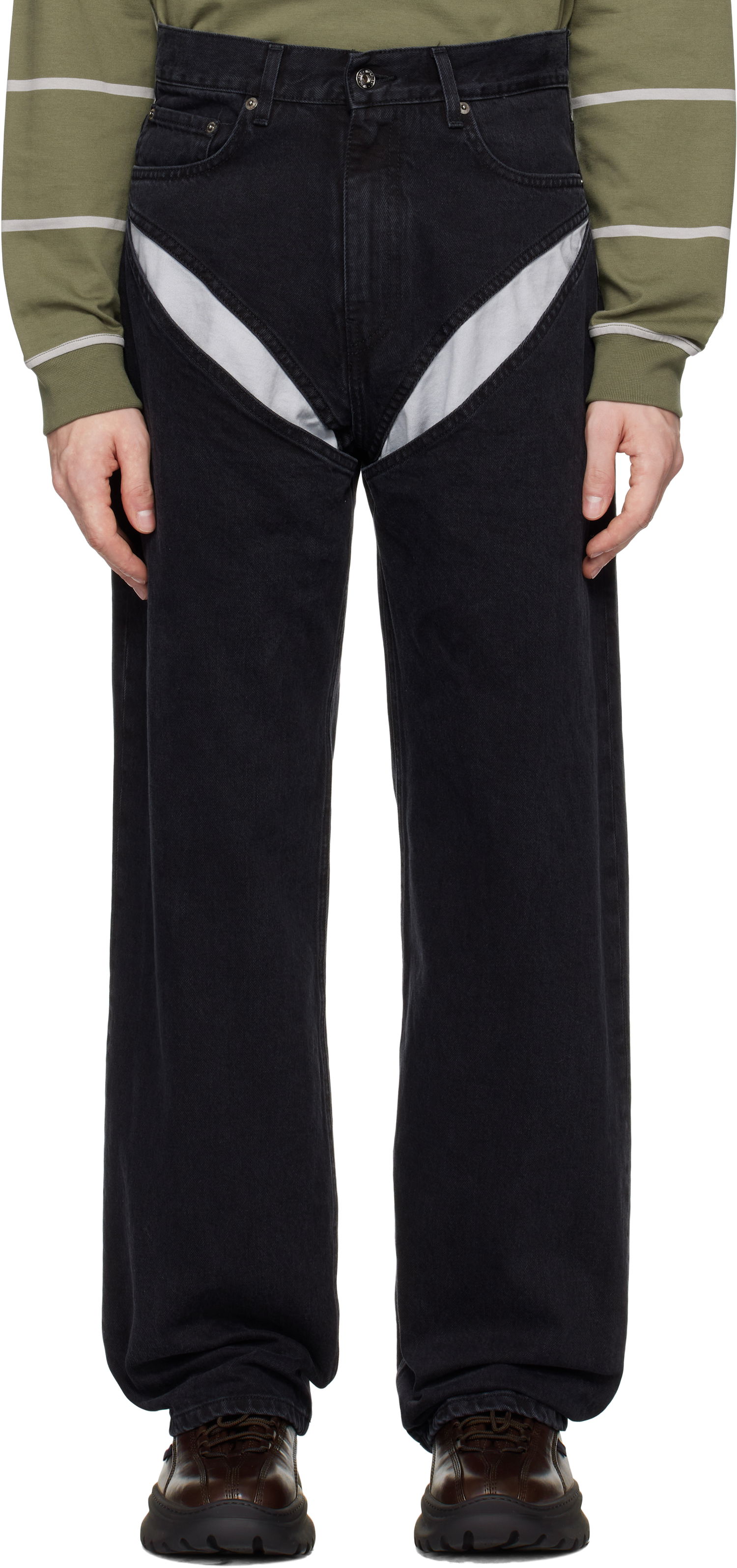 Дънки Y/PROJECT Black Cut Out Jeans Черно | 207PA006, 0