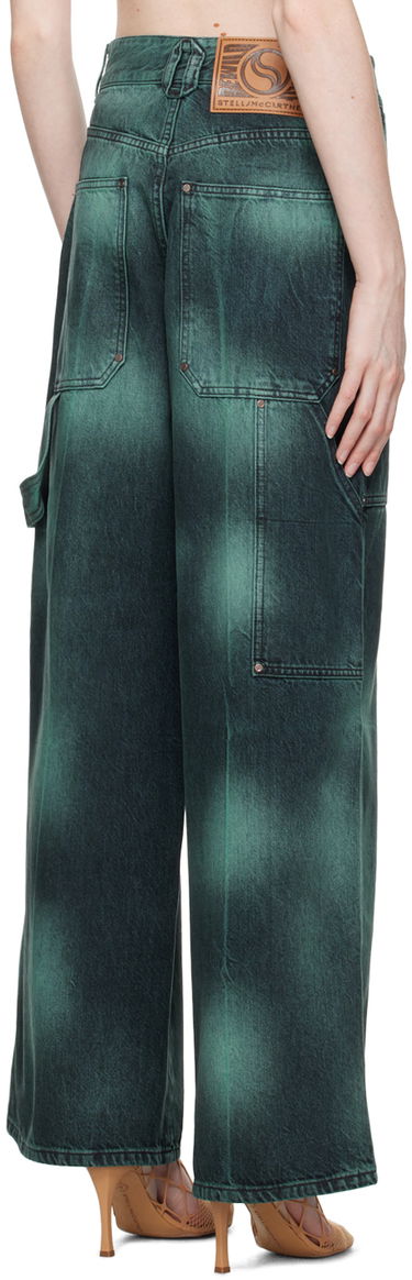 Дънки Stella McCartney Tie-Dye Wide-Leg Jeans Зелено | 6D01503SPH40, 2