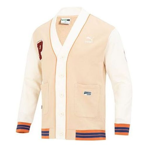 Пуловер Puma Team Badge V-neck Jacket Бежово | 677374-67, 0