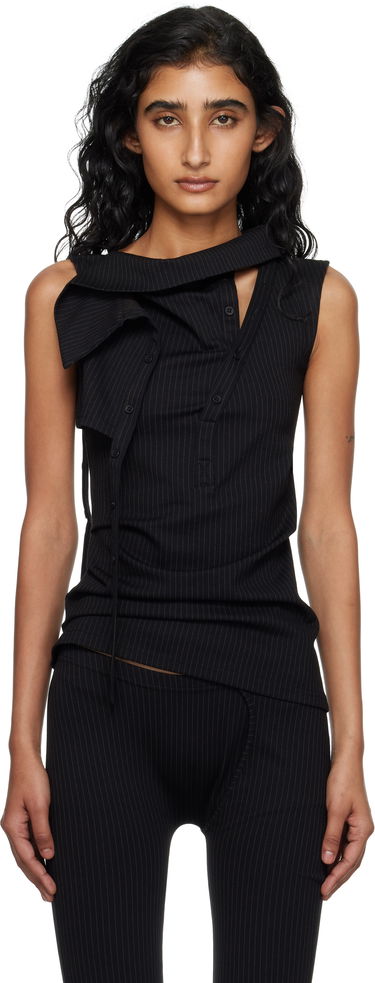 Потник Ottolinger Ottolinger Ada Pinstripe Sleeveless Top Черно | 102-106004-01, 0