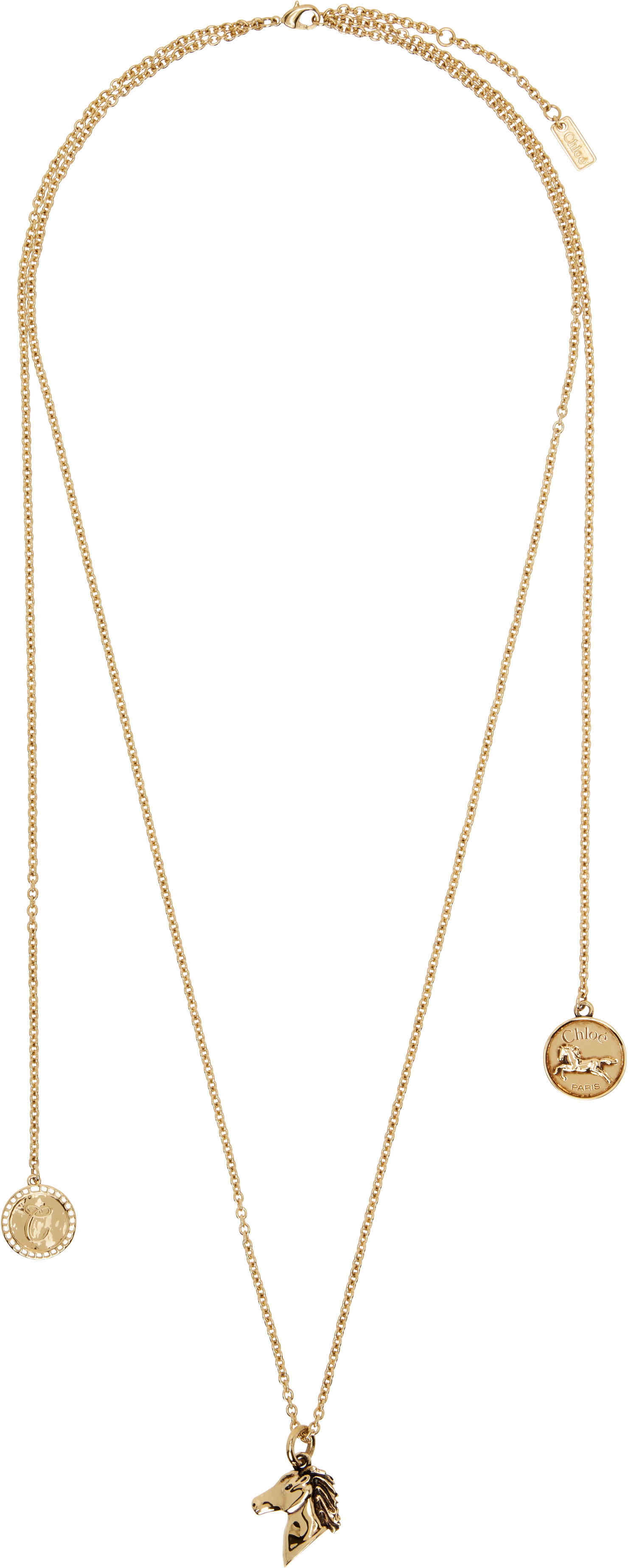 Колие CHLOÉ Chloé 'The Chloé Charms' Horse Head Pendant Necklace Металик | CHC25SFO06CB7, 0